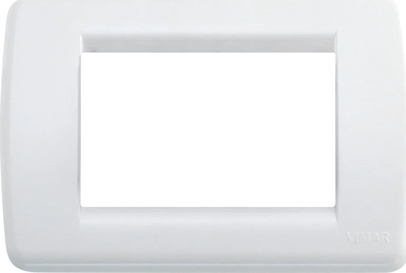 Placca Rondò 3M Bianco Brillante VIMAR SKU: 16763.01 - Design Elegante e Durevole, Facile Installazione - 2