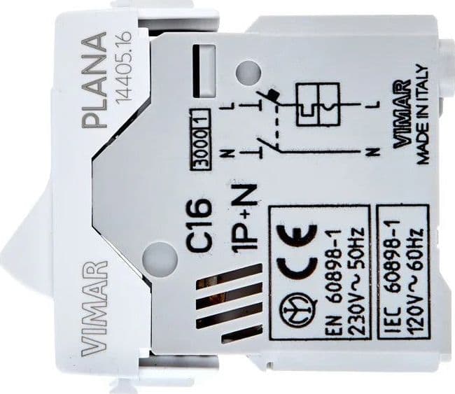 Interruttore Automatico Magnetotermico Bipolare Vimar Plana 16A 14405.16 - Sicurezza Elettrica IP40 - 4