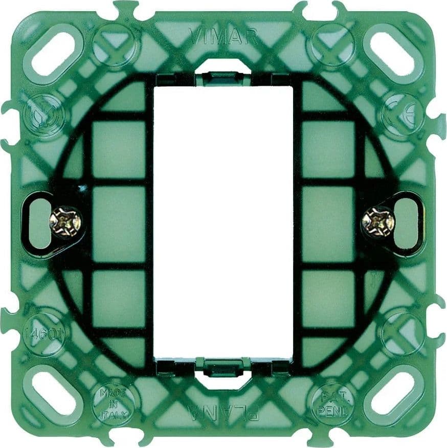 Supporto Vimar Plana 1 Modulo con Griffe per Scatole Tonde 60 mm - SKU 14601, Installazione Sicura e Pratica - 3