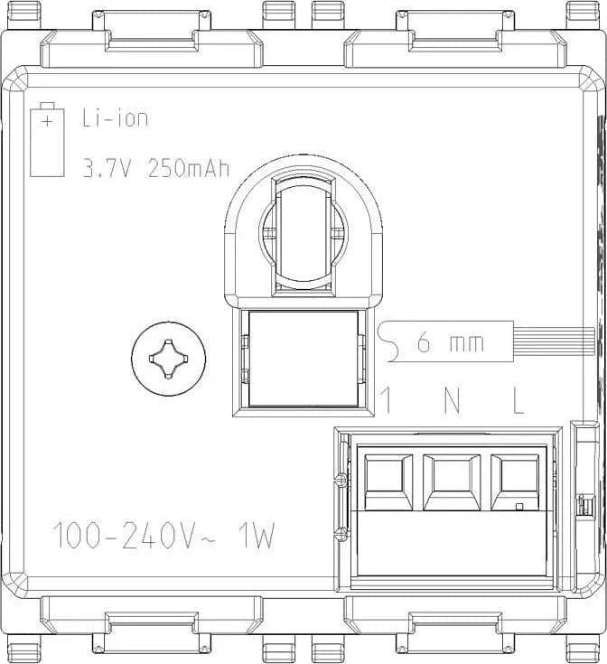 Torcia Di Emergenza Vimar Plana 2 Moduli 14397 - Led Alta Efficienza, Batteria Ricaricabile, Autonomia 2,5 Ore - 2