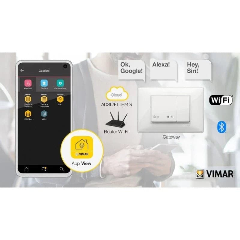 Gateway Connesso WIFI Vimar Plana IOT 2 Moduli Bianco - SKU 14597, Smart Home, Compatibile Alexa, Facile Setup - 2