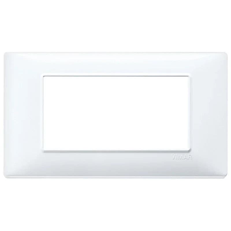 Vimar Plana Placca 4 Moduli Bianco RAL 9016 - Materiale Termoplastico - SKU 14654.01 - 2