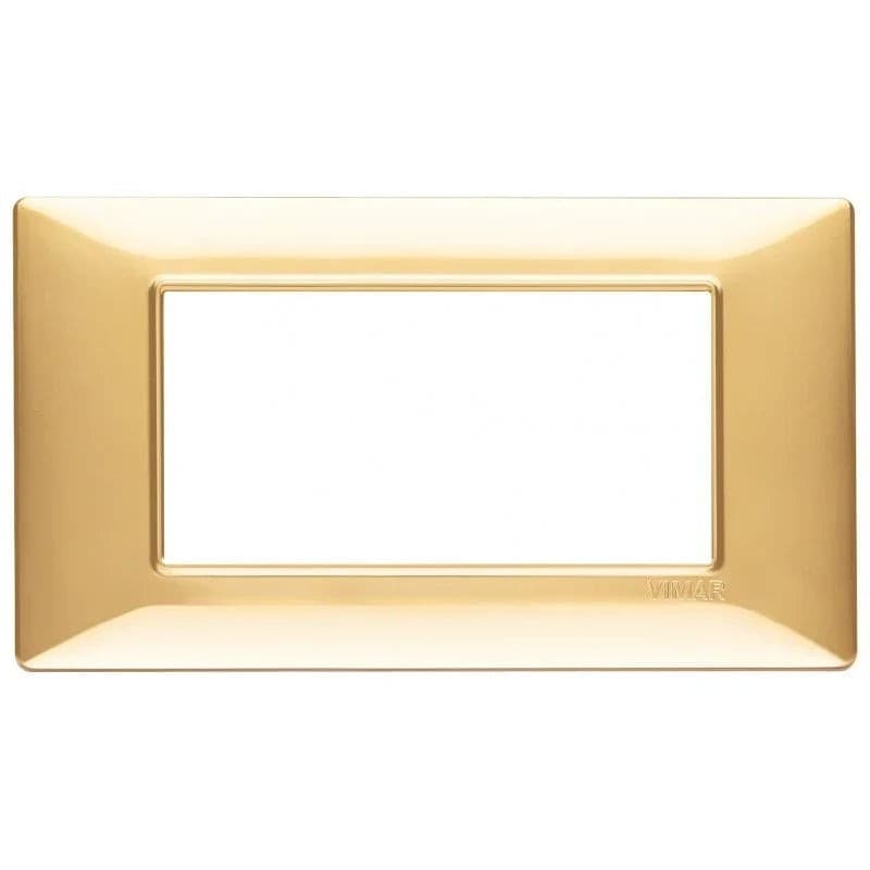 Placca Vimar Plana 4 Moduli Oro Lucido 14654.24 - Design Elegante in Tecnopolimero - 2