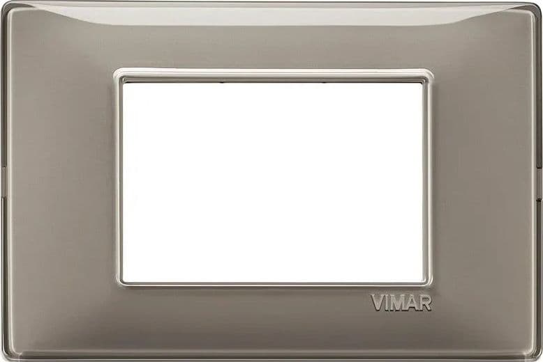 Placca Vimar Plana 3 Moduli Cenere 14653.40 - Design Elegante, Resistente in Tecnopolimero - 2
