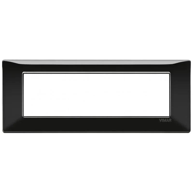 Placca Vimar Plana 7 Moduli Nero 14657.05 - Design Moderno in Tecnopolimero, Installazione Facile - 2