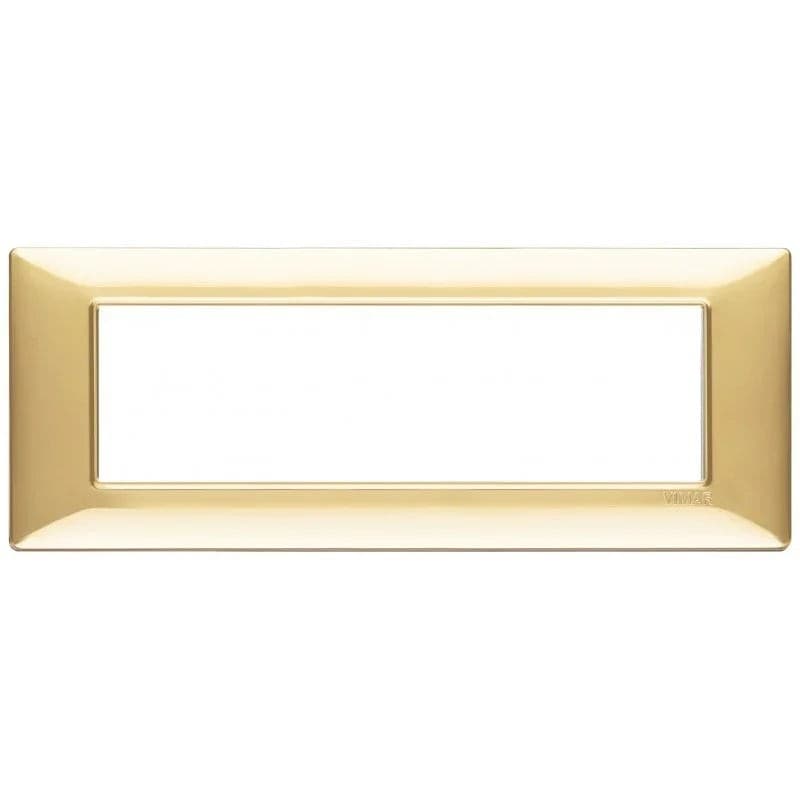 Vimar Plana Placca 7 Moduli Oro Lucido - Codice SKU 14657.24, Design Elegante e Resistente - 2