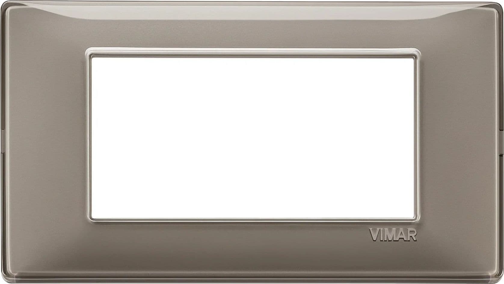 Placca Vimar Plana 4 Moduli Colore Cenere 14654.40 - Tecnopolimero Resistente e Design Elegante - 2
