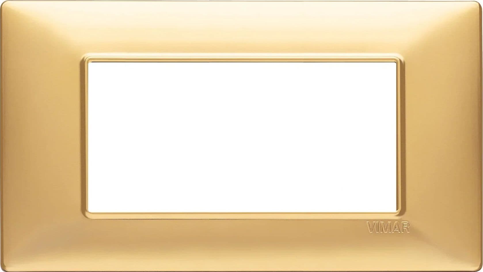 Vimar Plana Placca 4 Moduli Oro Opaco 14654.25 - Elegante, Resistente e Compatibile con Base Vimar 14614 - 2