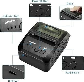 Stampante Non Fiscale Netum Portatile da 58 mm con Bluetooth 4.0 e Usb per Windows/Android - 2