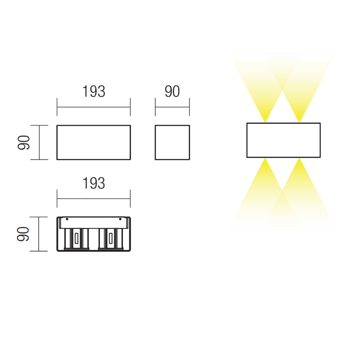 Applique led Redo group AMPLITUDE LED 3000K 1300LM lampada parete alluminio biemissione - 4