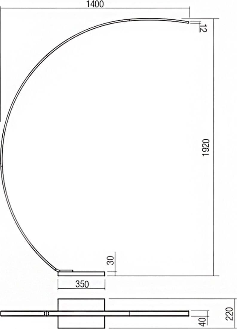 Piantana Redo group CARVER 01-3217 3216 LED 750LM 3000K lampada terra braccio arco - 7