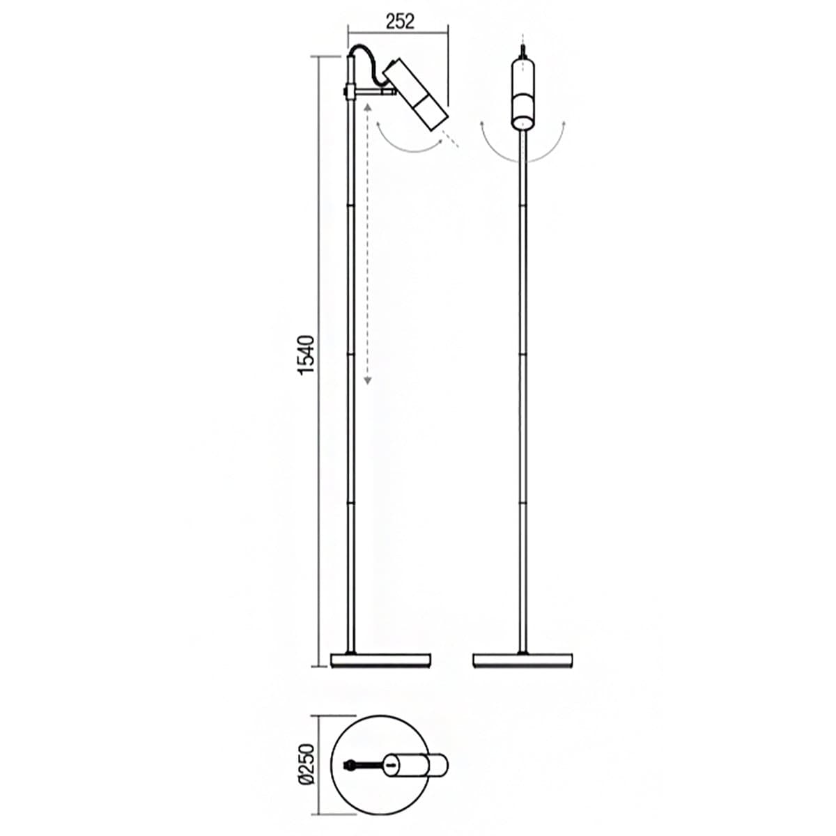 Piantana orientabile Redo group PIVOT 01-2370 2371 GU10 LED lampada terra moderna - 6
