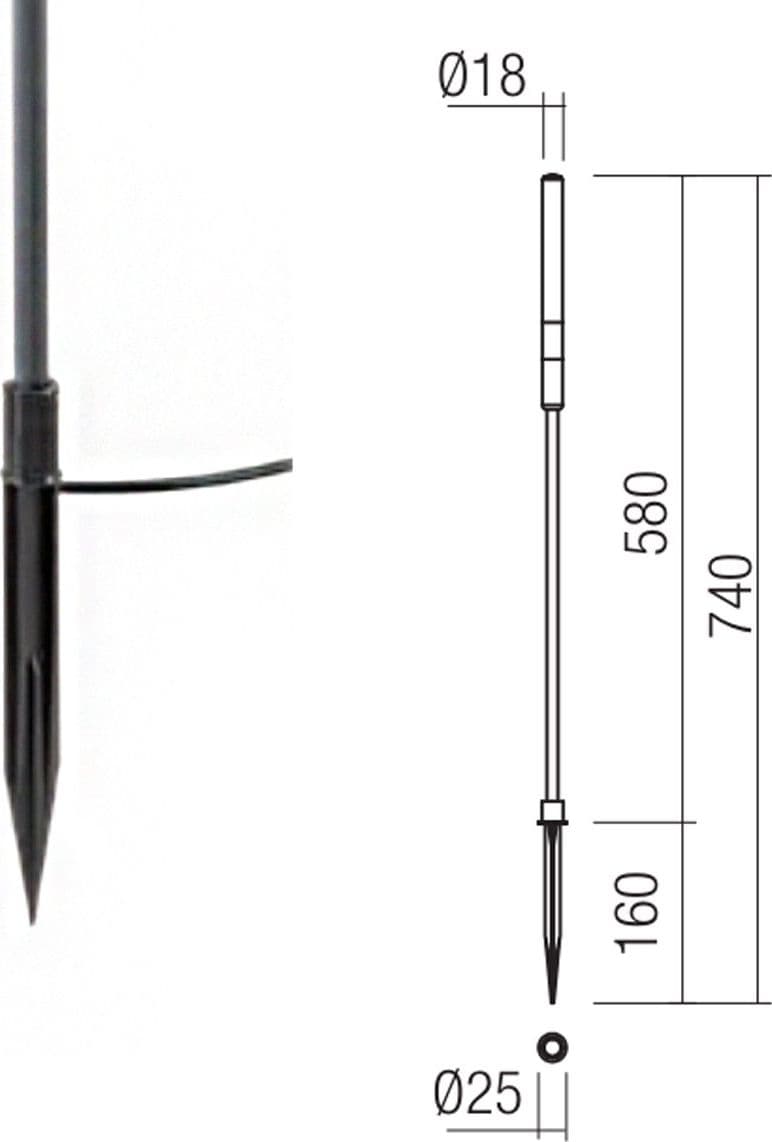 Lampioncino picchetto giardino Redo group TORCH 58H IP65 80LM 3000K lampada terra - 8