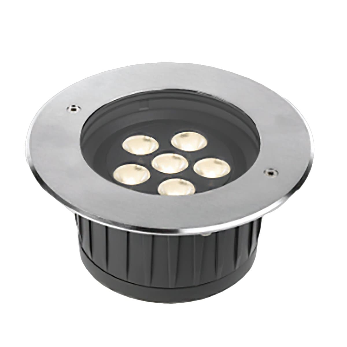 Faretto incasso PAN International BART Multiled FIX 6x2W LED IP67 acciaio inox spot calpestabile carrabile ottica fissa