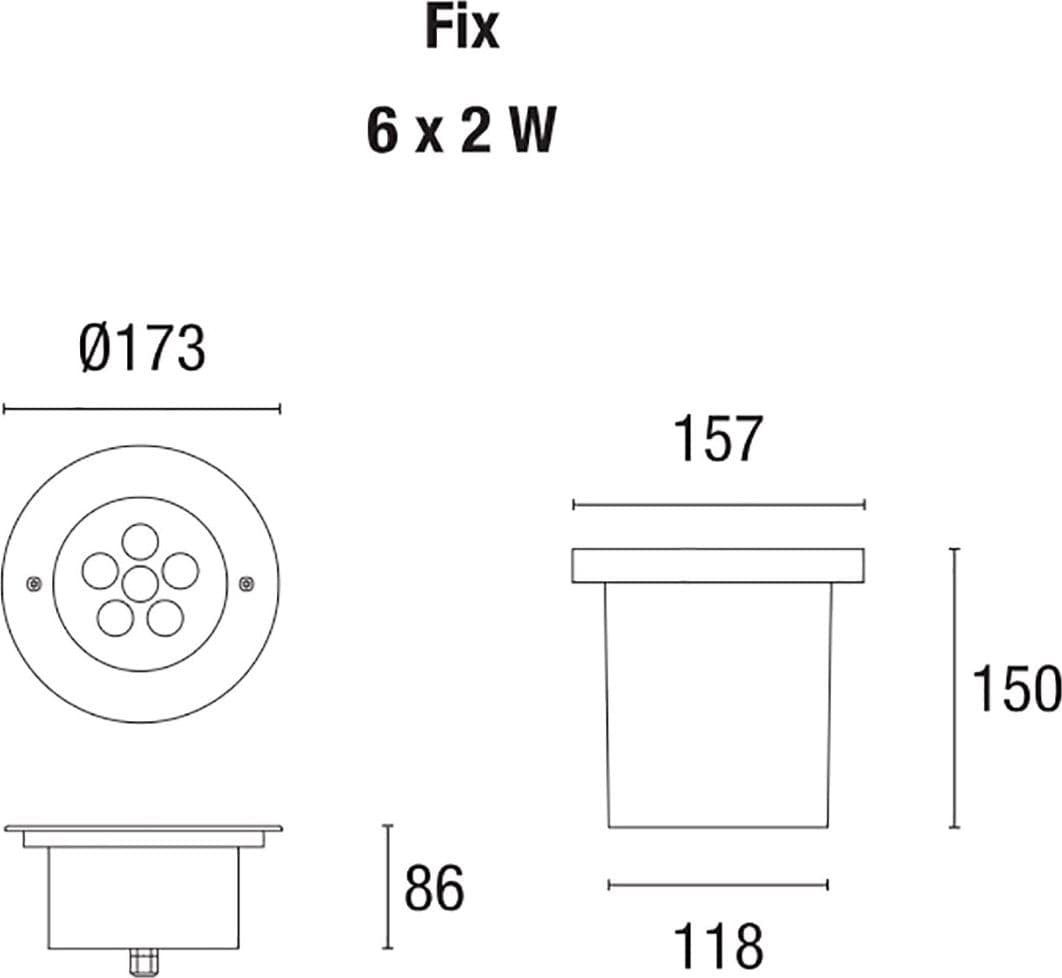 Faretto incasso PAN International BART MULTILED FIX RGB LED IP67 acciaio inox calpestabile carrabile orientabile - 7