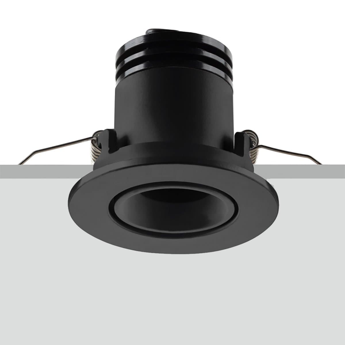 Spot incasso Pan International FOCUS ADJ ROUND FO-NAB B BLACK LED 38 150LM faretto tondo cartongesso moderno - 4