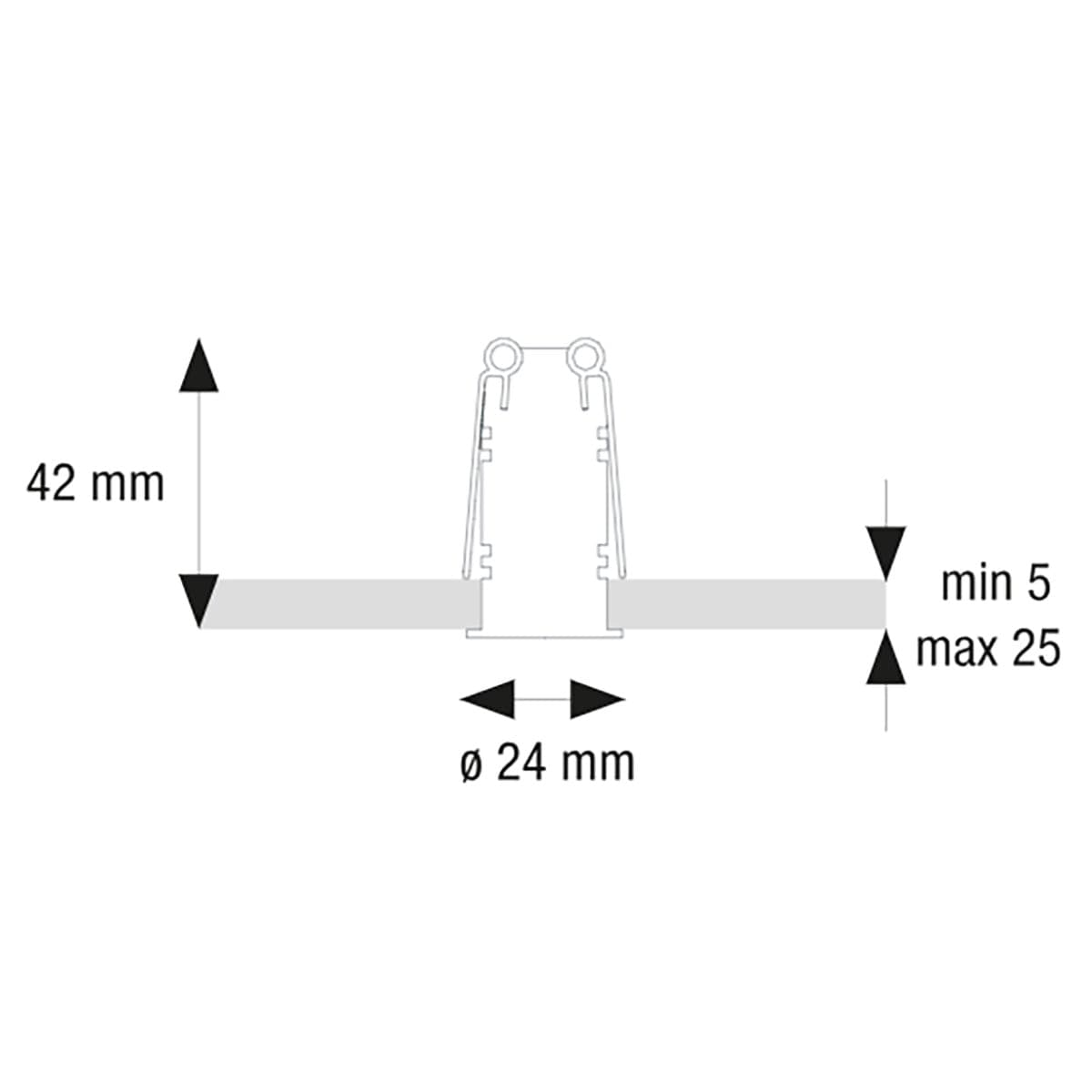 Spot incasso Pan International FOCUS MICRO FO-OAA B BLACK LED 38 110LM faretto tondo cartongesso - 2