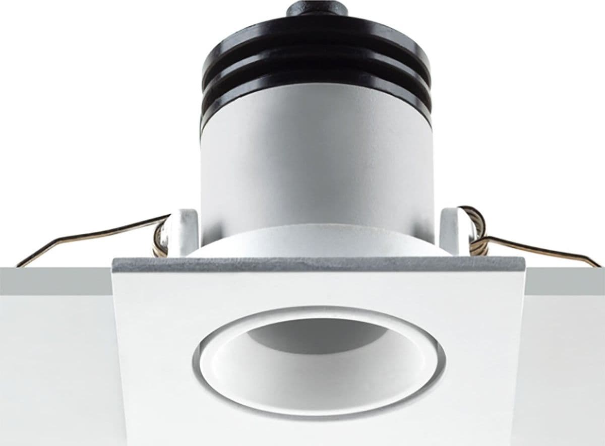 Spot incasso Pan International FOCUS ADJ SQUARE FO-NBB W WHITE LED 38 220LM faretto quadrato orientabile cartongesso moderno