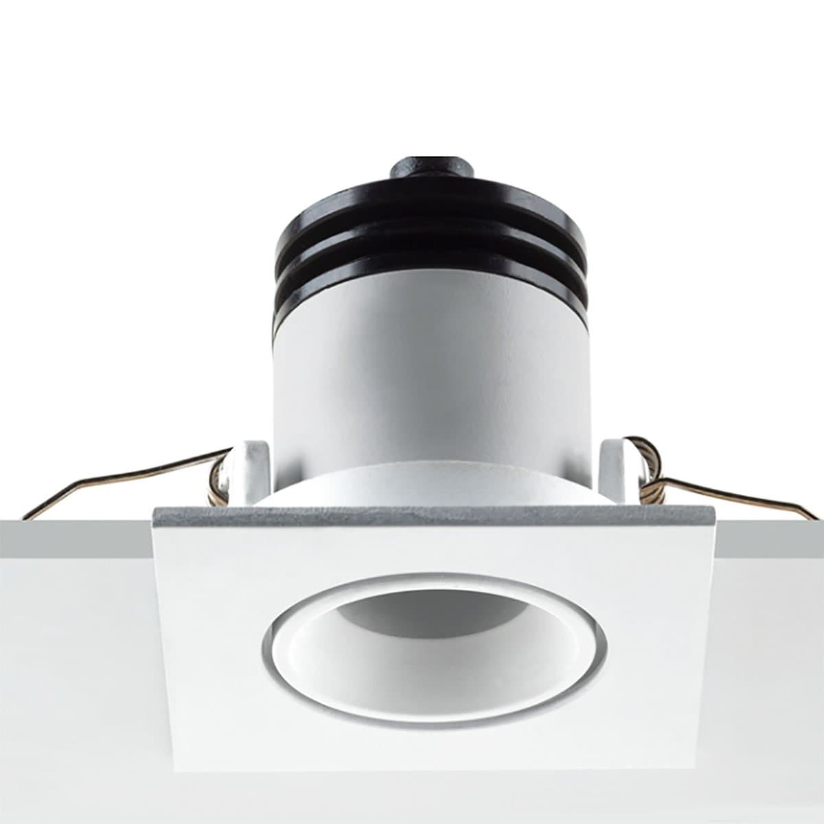 Spot incasso Pan International FOCUS ADJ SQUARE FO-NBB W WHITE LED 38 220LM faretto quadrato orientabile cartongesso moderno - 5
