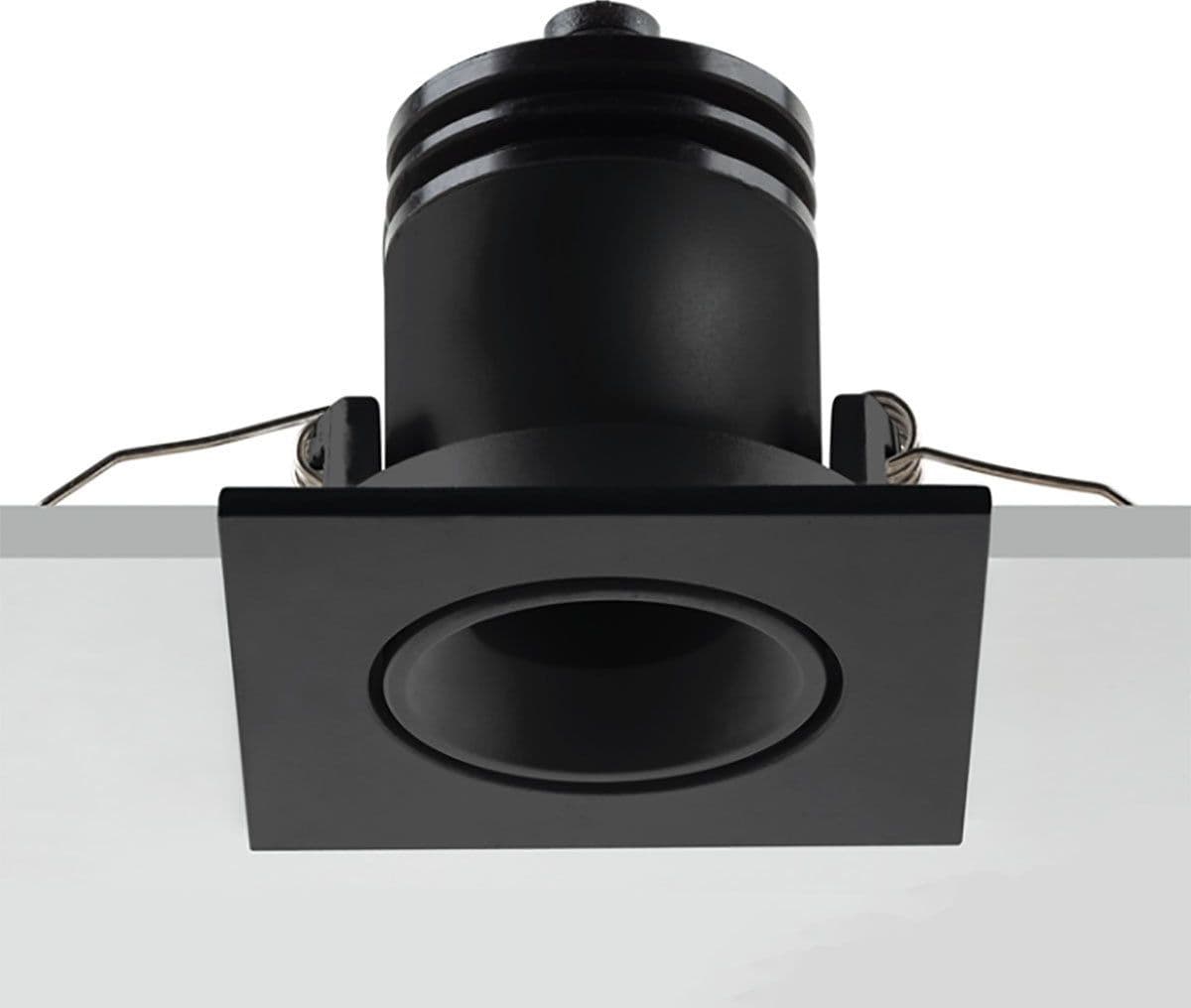 Spot incasso Pan International FOCUS ADJ SQUARE FO-NBB B BLACK LED 38 220LM faretto quadrato orientabile cartongesso moderno