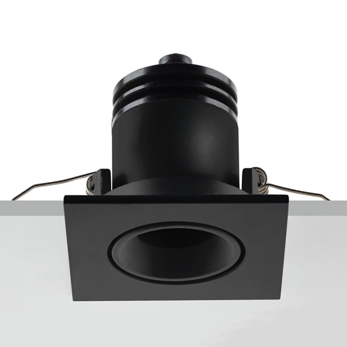 Spot incasso Pan International FOCUS ADJ SQUARE FO-NBB B BLACK LED 38 220LM faretto quadrato orientabile cartongesso moderno - 5