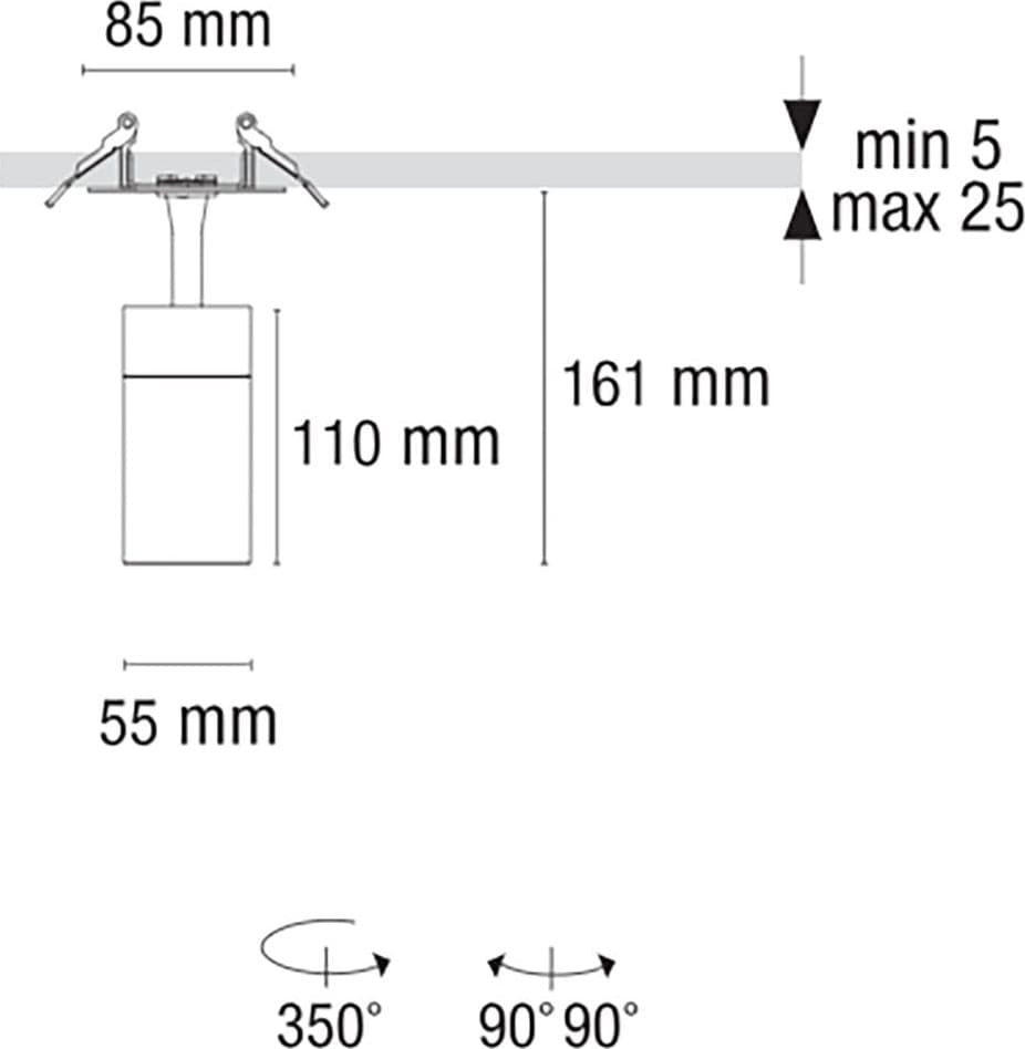 Spot incasso orientabile Pan International SLIM BIANCO TC-CW GU10 LED IP20 faretto controsoffitto - 2