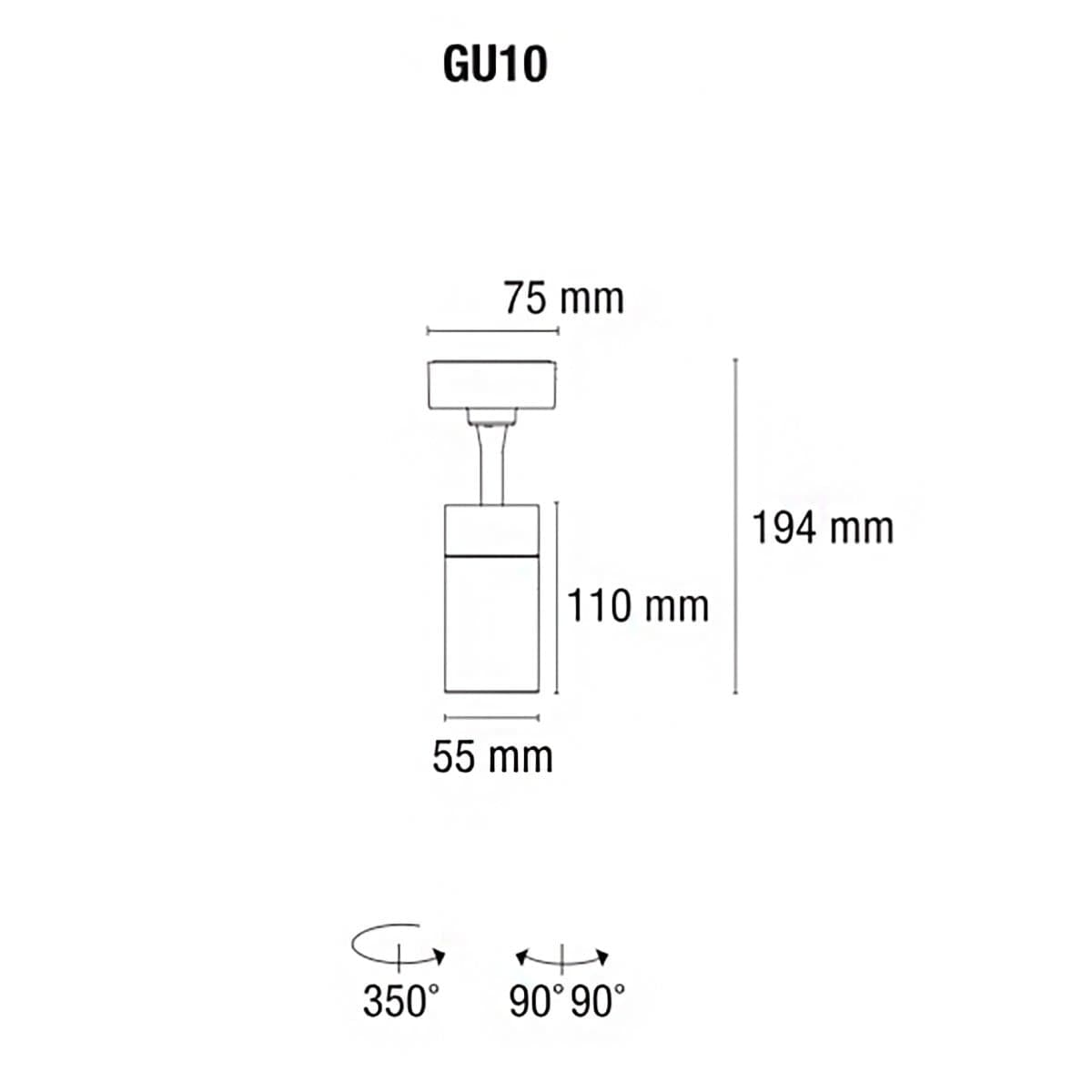 Spot orientabile Pan International SLIM NERO TC-BB GU10 LED IP20 faretto parete soffitto - 3