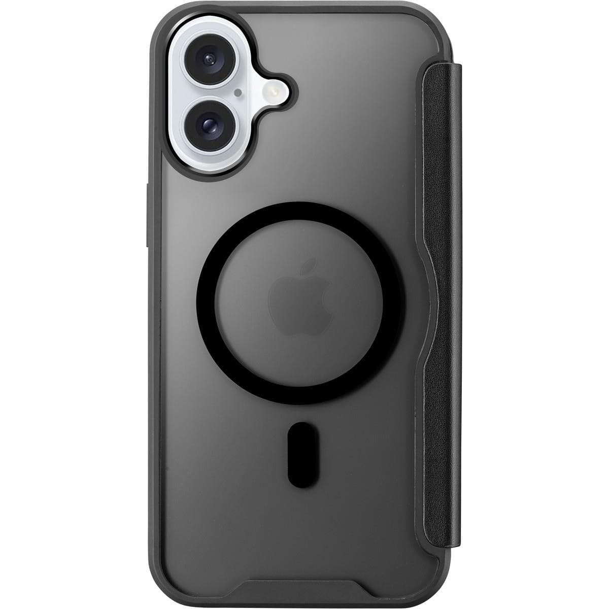 custodia a libro iphone 16 nera con porta carte di credito magsafe - 4