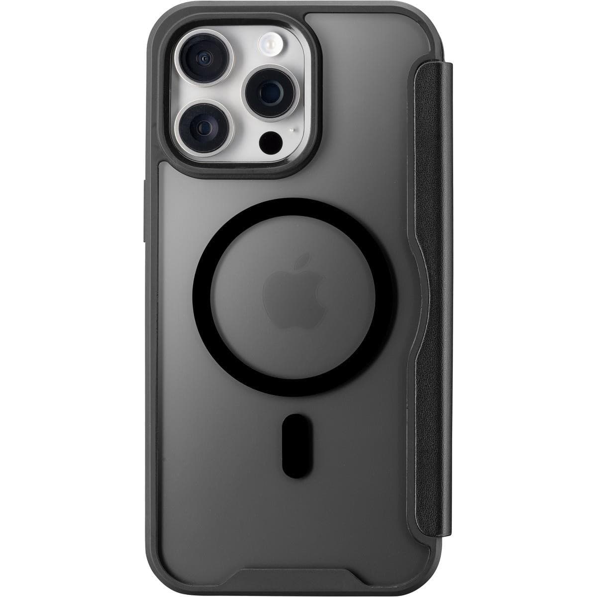 custodia a libro iphone 16 pro max nera con porta carte di credito magsafe - 3