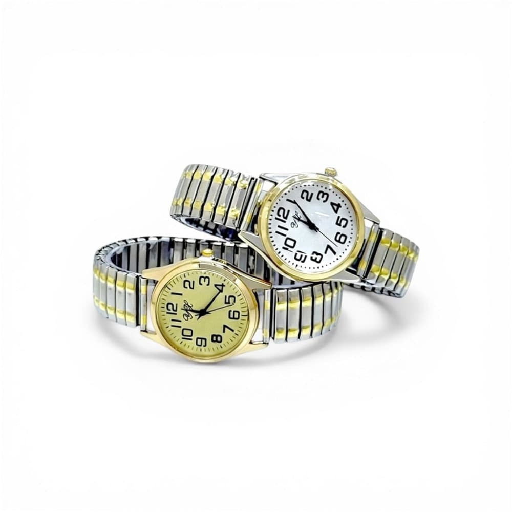 Orologio da polso 35.5 mm acciaio elegante quadrante bianco cinturino elasticizzato