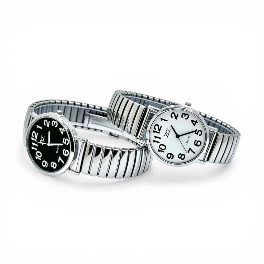 Orologio da polso 39 mm acciaio elegante quadrante bianco cinturino elastico moderno
