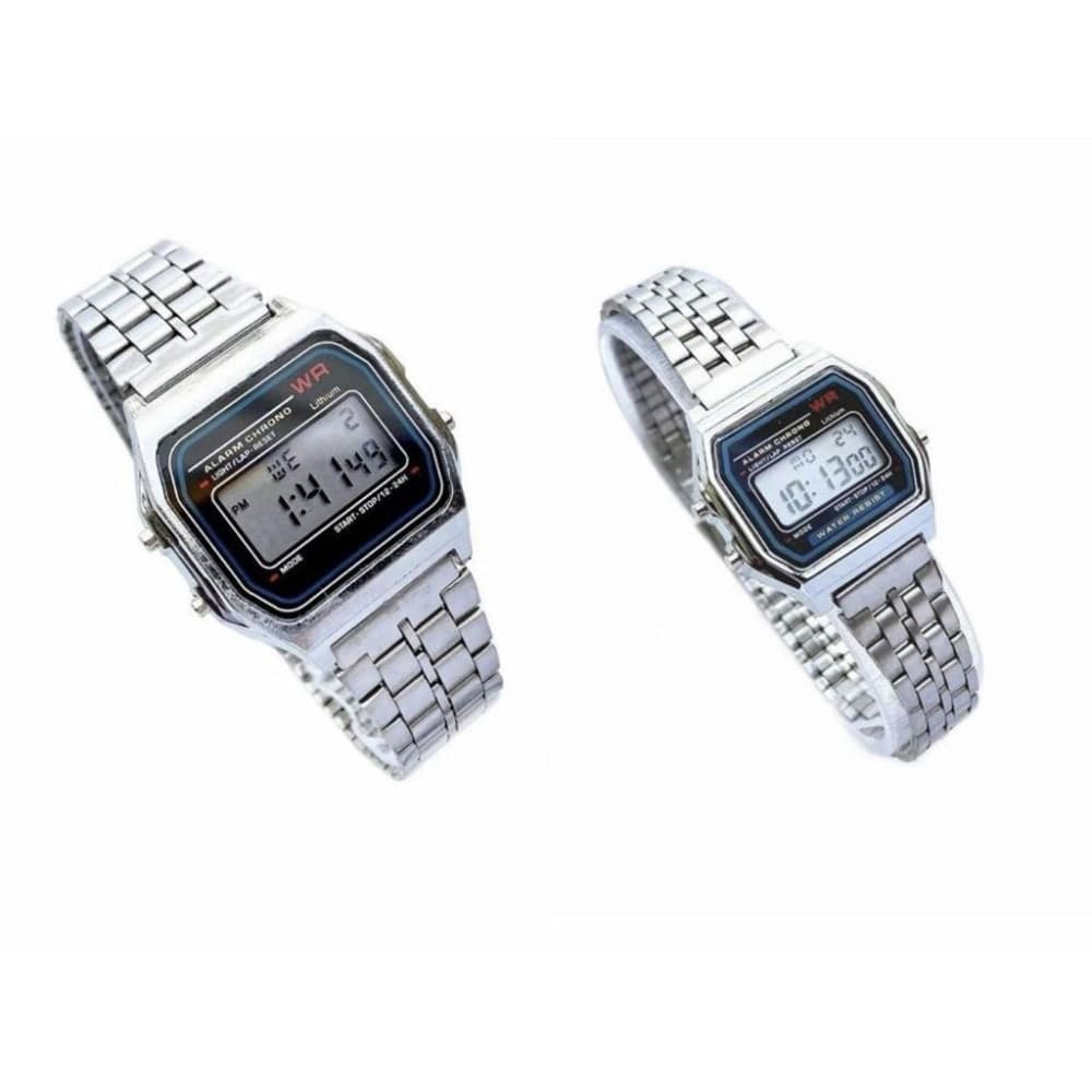 Orologio da polso digitale sportivo 34 mm acciaio silver con cronografo