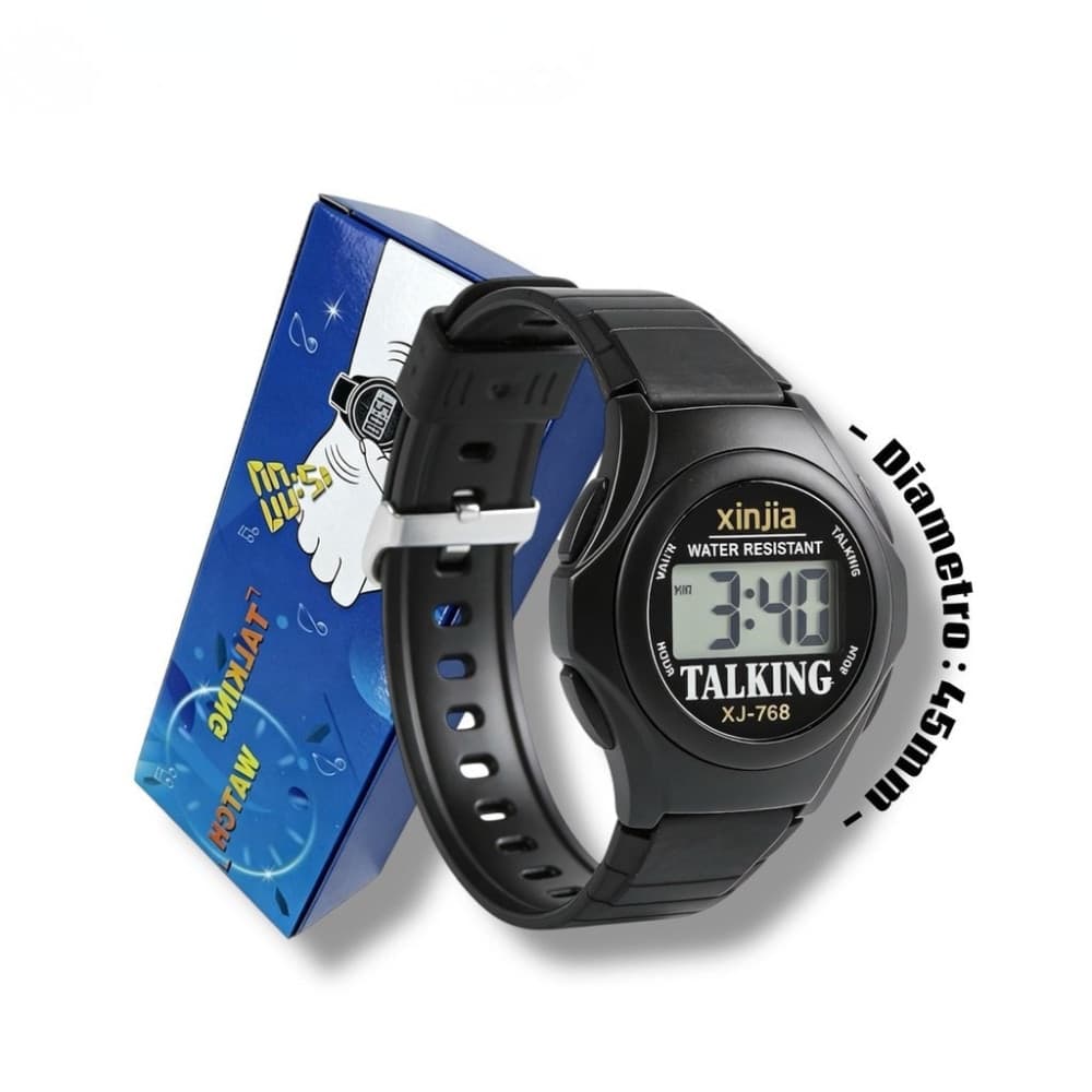 Orologio da polso digitale 45 mm nero con numeri grandi - 2