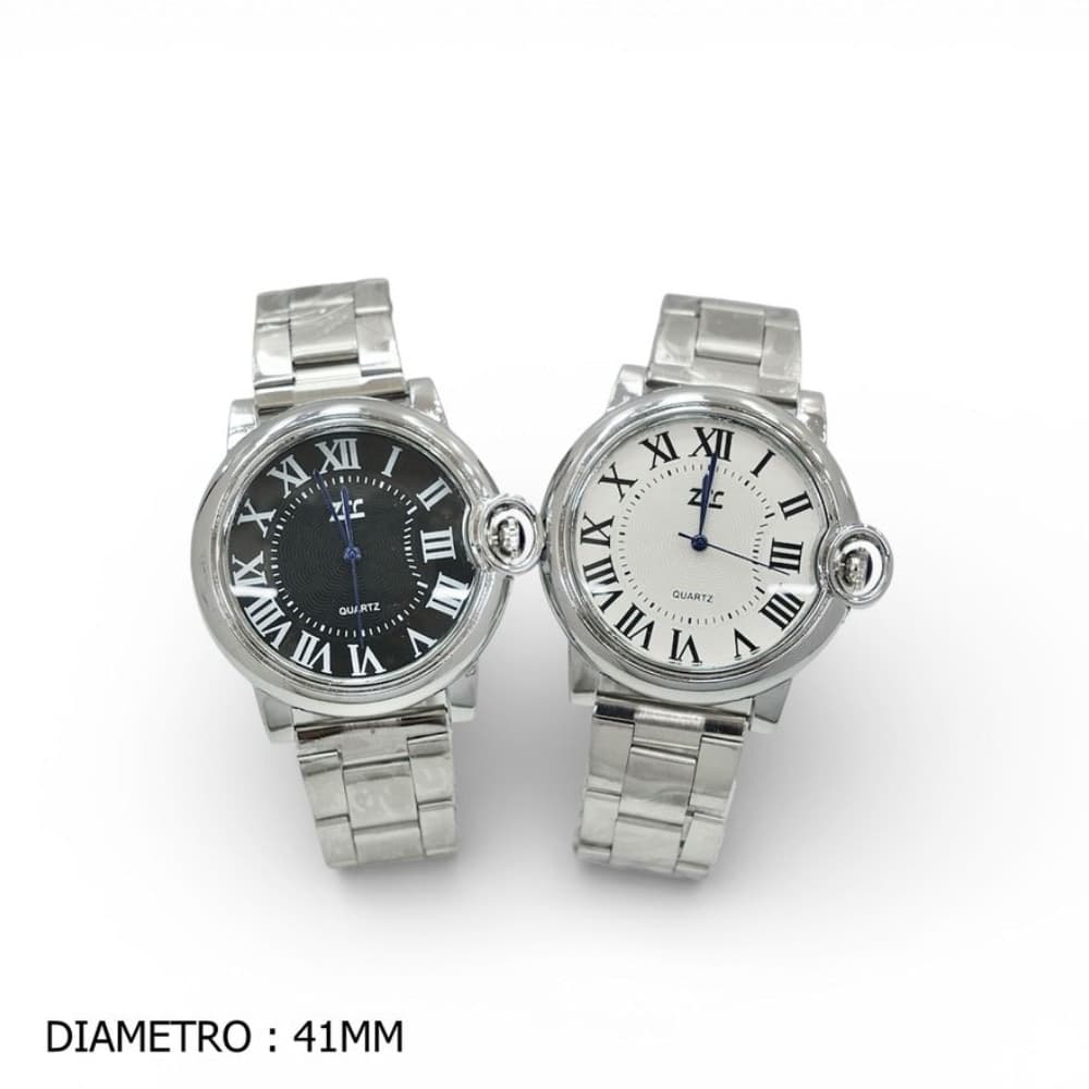 Orologio da polso uomo classico numeri romani diametro 41mm acciaio - 2
