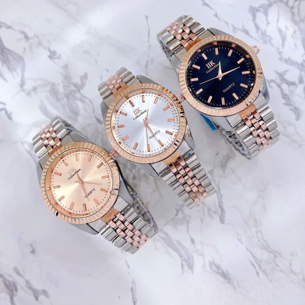 Orologio da polso elegante bicolore acciaio e oro rosa 38 mm quadrante casuale
