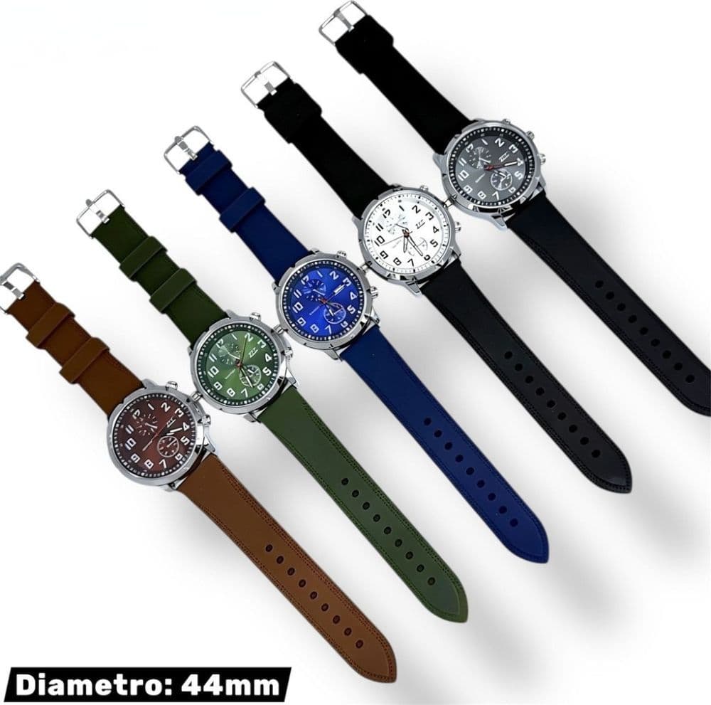 Orologio sportivo 44 mm impermeabile con cinturino colorato e design dinamico - 2