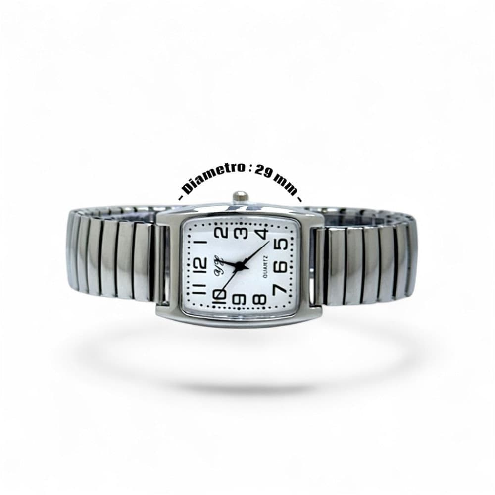 Orologio da polso elegante 29 mm acciaio argento minimal compatto - 2