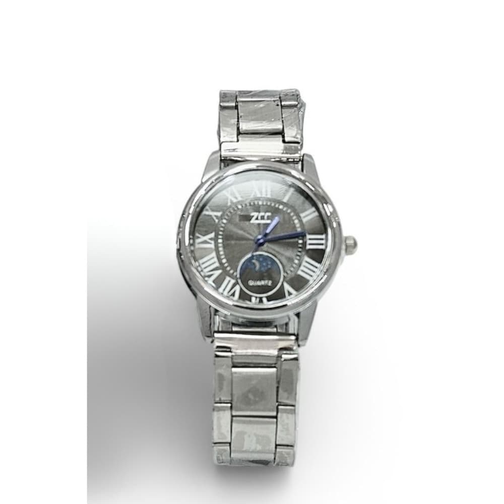 Orologio da polso donna moderno 32 mm acciaio quadrante grigio con luna - 2