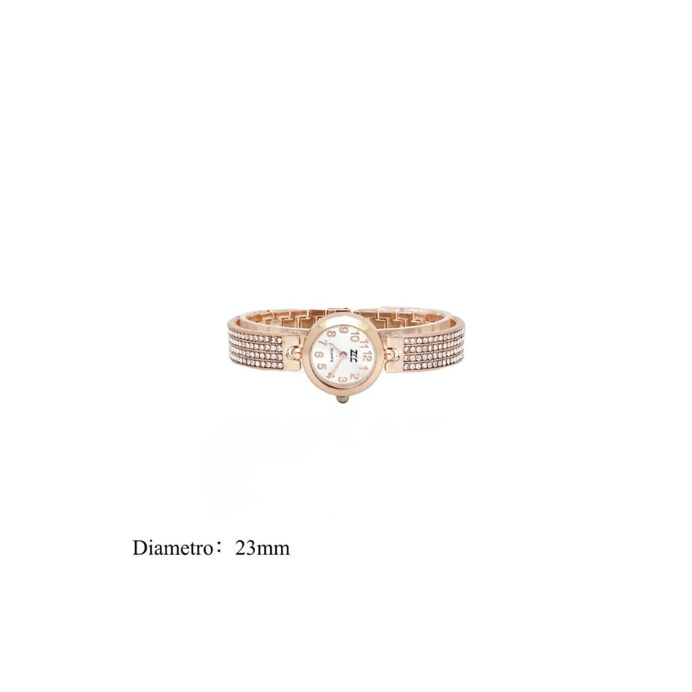 Orologio da Polso Donna Elegante Oro Rosa con Cristalli Quadrante Oro Rosa 23 mm - 2