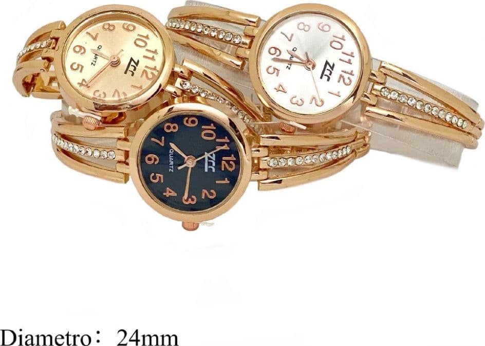 Orologio da Polso Elegante Oro con Cristalli 24 mm - 2