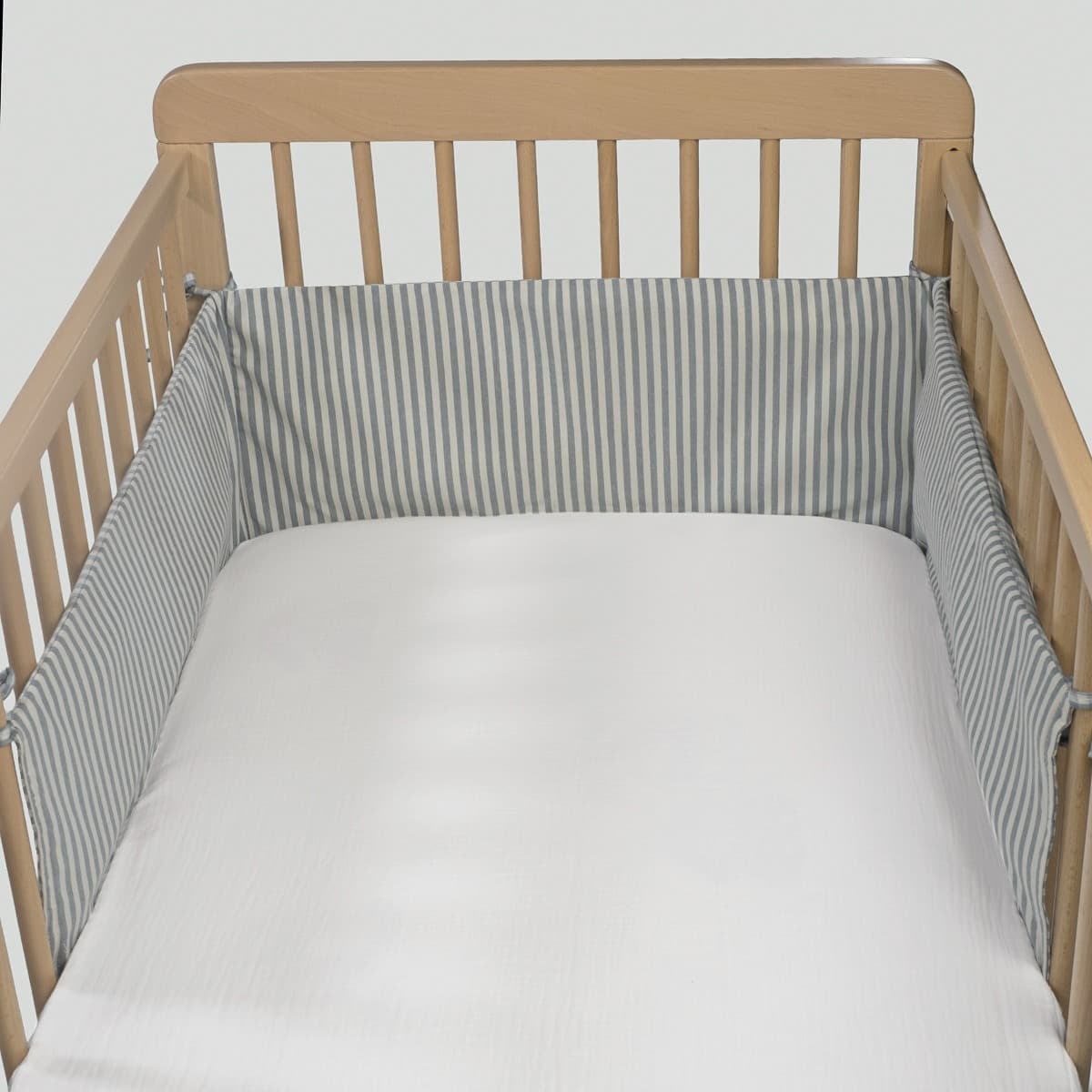 Paracolpi per culla 120x60 cm Pasito a Pasito WM Praliné Vichy/Strisce Matcha - 3