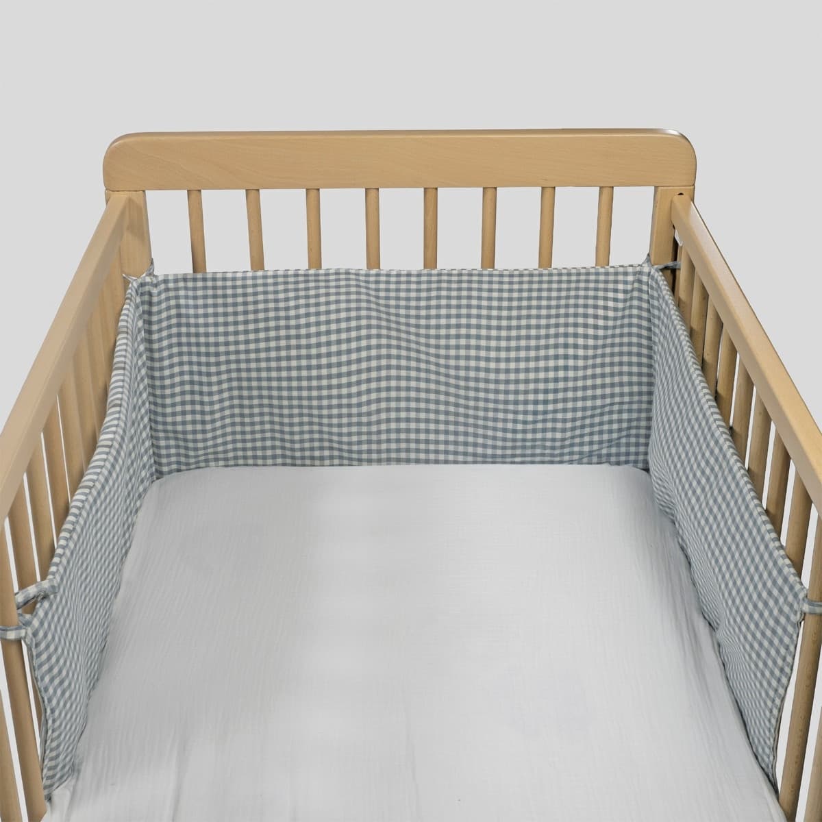 Paracolpi per culla 120x60 cm Pasito a Pasito WM Praliné Vichy/Strisce Matcha - 4