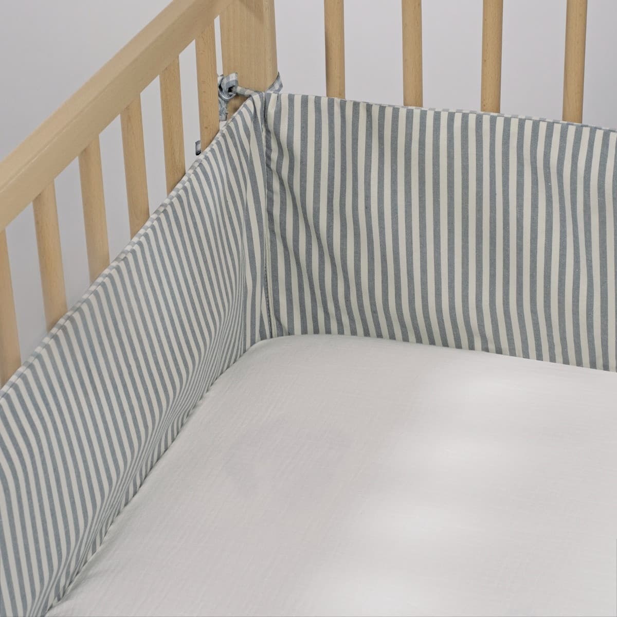 Paracolpi per culla 120x60 cm Pasito a Pasito WM Praliné Vichy/Strisce Matcha - 6