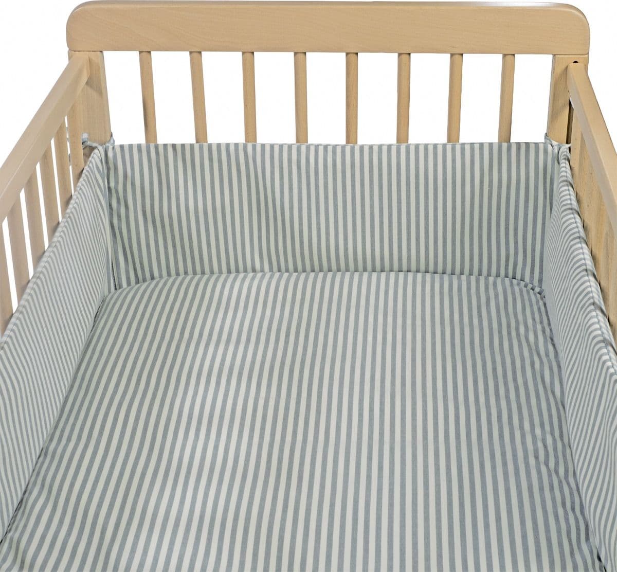 Paracolpi per culla 120x60 cm Pasito a Pasito WM Praliné Vichy/Strisce Matcha - 7