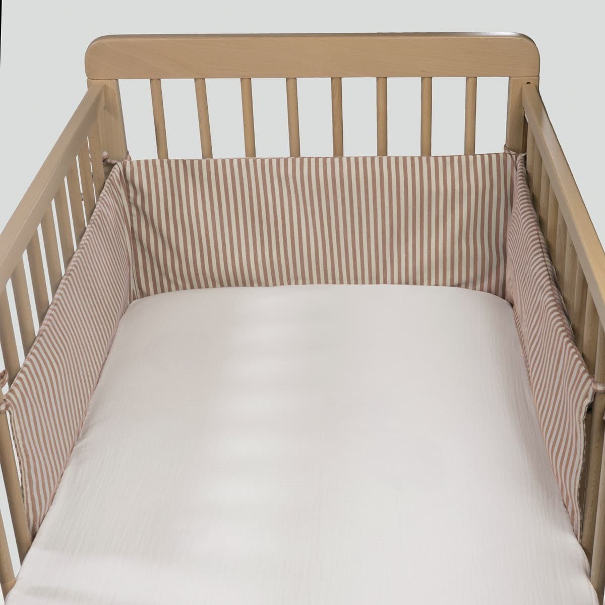 Paracolpi per culla 120x60 cm Pasito a Pasito WM Praliné Vichy/Strisce Moka - 3