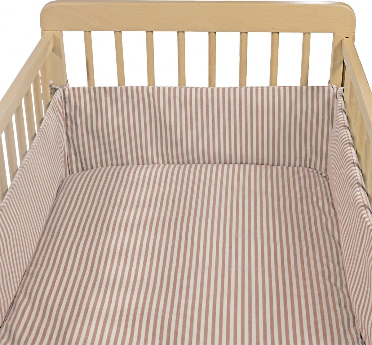 Paracolpi per culla 120x60 cm Pasito a Pasito WM Praliné Vichy/Strisce Moka - 7
