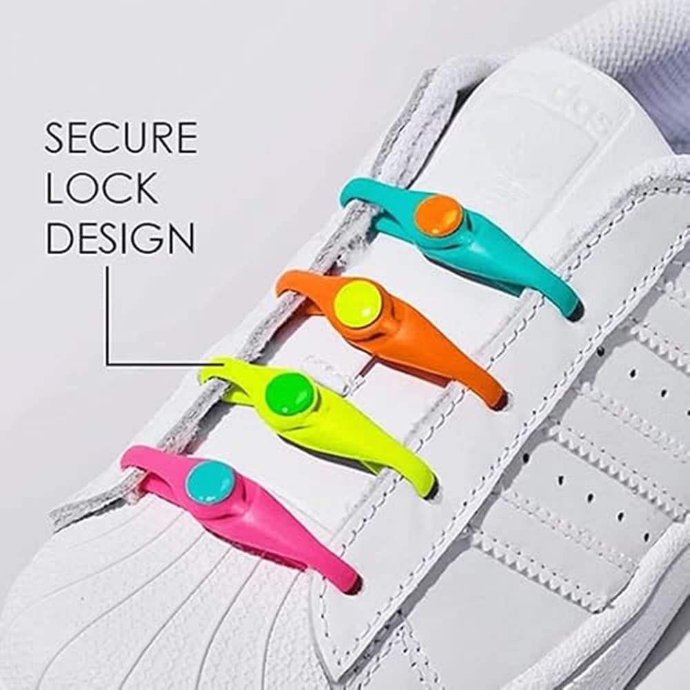 KIT 10PZ LACCI PER SCARPE ELASTICI IN SILICONE COLORATI SENZA ALLACCIO PER ADULTI BAMBINI - 7