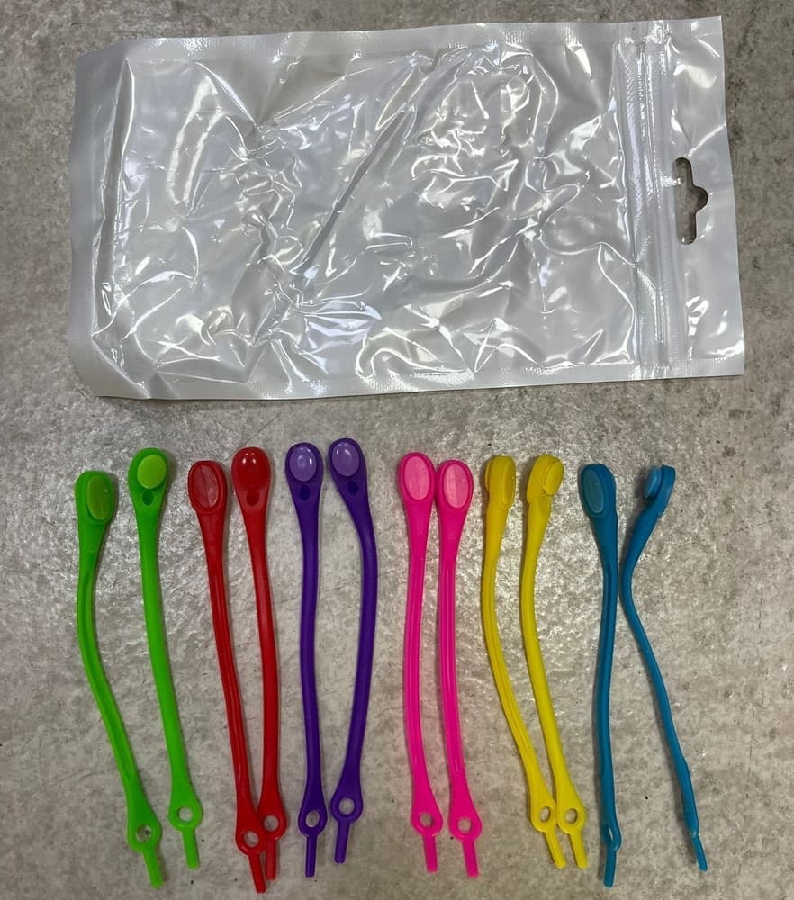 KIT 10PZ LACCI PER SCARPE ELASTICI IN SILICONE COLORATI SENZA ALLACCIO PER ADULTI BAMBINI - 9
