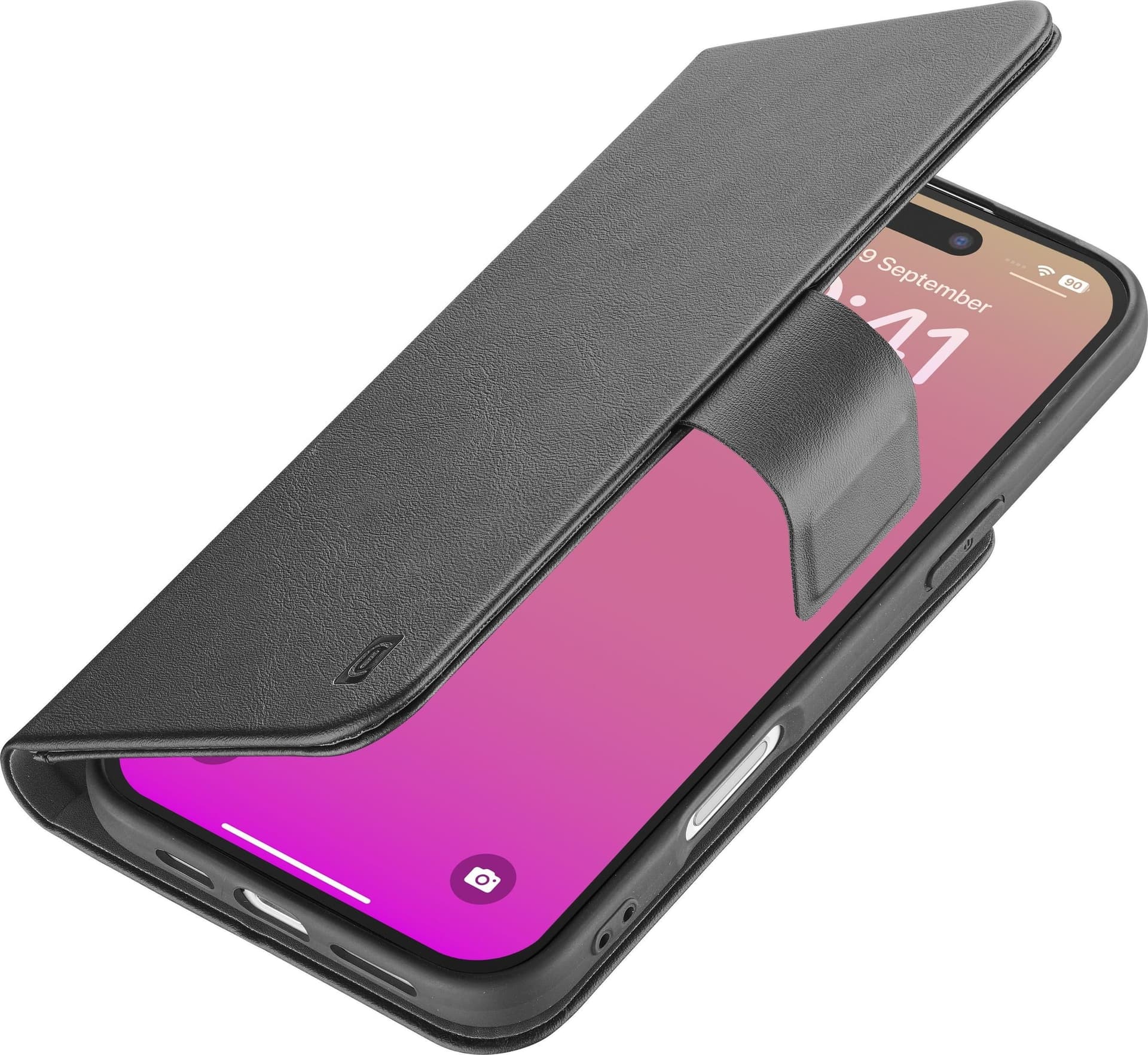 custodia a libro iphone 17 nera con porta carte di credito - 3