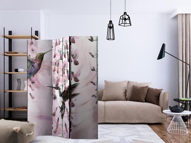 Paravento  Flying Hummingbirds (Pink) [Room Dividers] - 2